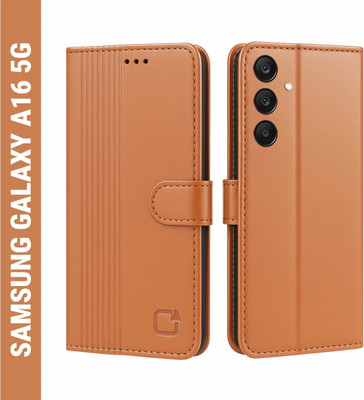 AIBEX Flip Cover for Samsung Galaxy A16 5G|Inbuilt Wallet & Card Slots|Premium Leather Magnetic Case(Brown, Card Holder, Pack of: 1)