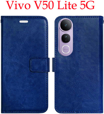 Toklot Flip Cover for Vivo V50 Lite 5G(Blue, Pack of: 1)