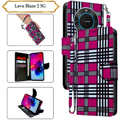 Cutemart Flip Cover for Lava Blaze 2 5G(Pink, Pack of: 1)
