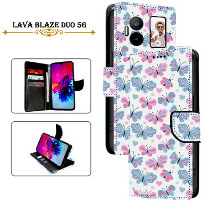 Cutemart Flip Cover for Lava Blaze Duo 5G(White, Pack of: 1)