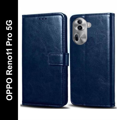 Turncoat Flip Cover for OPPO Reno11 Pro 5G(Blue, Grip Case, Pack of: 1)