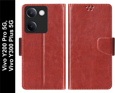SBMS Flip Cover for Vivo Y200 Pro 5G / Vivo Y300 Plus 5G Back Cover Case with Magnatic Closure(Brown, Shock Proof, Pack of: 1)