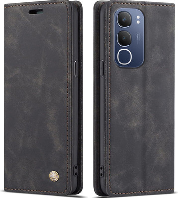 Perkie Flip Cover for vivo Y29 5G(Black, Dual Protection)