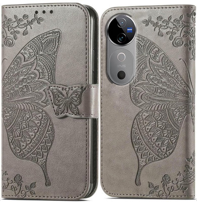 Clickcase Flip Cover for vivo V40 5G(Grey, Dual Protection)