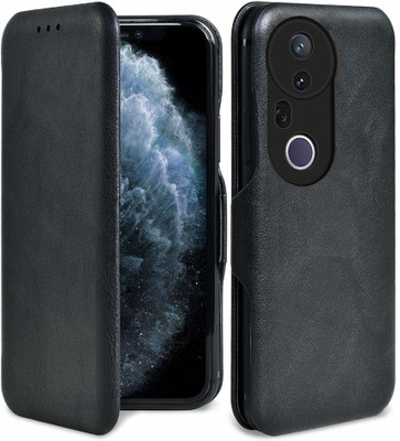 Shining Stars Flip Cover for Vivo T4 Ultra 5G(Black, Magnetic Case, Pack of: 1)