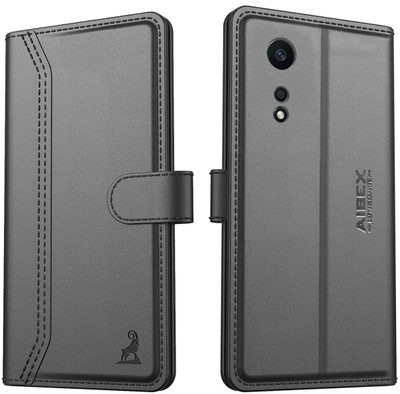 AIBEX Flip Cover for Oppo A58 4G|Premium Leather Finish | Magnetic Closure | Kickstand Feature | Shockproof(Black, Magnetic Case, Pack of: 1)