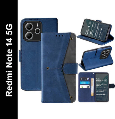 Mashgul Flip Cover for Redmi Note 14 5G, Redmi Note 14 SE 5G(Blue, Shock Proof, Pack of: 1)