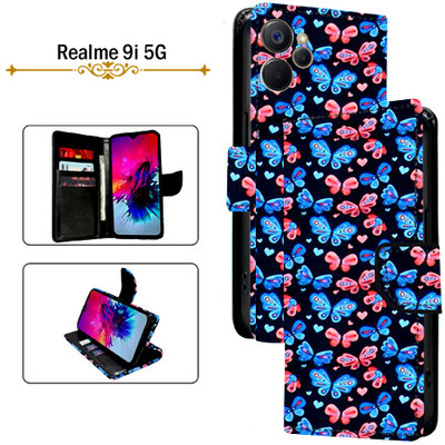 Cutemart Flip Cover for Realme 9i 5G(Black, Pack of: 1)
