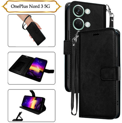 Cutemart Flip Cover for OnePlus Nord 3 5G(Black, Pack of: 1)