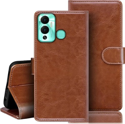 Frazil Flip Cover for Infinix Hot 12 Play(Brown, Grip Case, Pack of: 1)