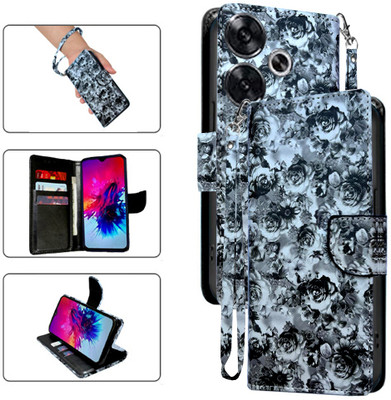 Cutemart Flip Cover for Poco F6 5G(Black, Pack of: 1)