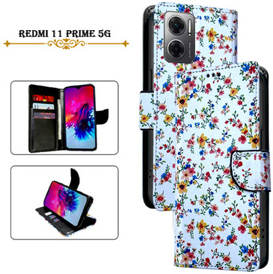 Cutemart Flip Cover for Redmi 11 Prime 5G(White, Pack of: 1)
