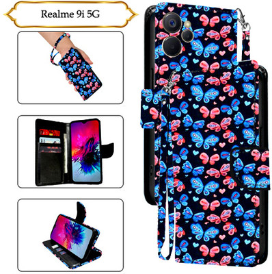 Cutemart Flip Cover for Realme 9i 5G(Black, Pack of: 1)