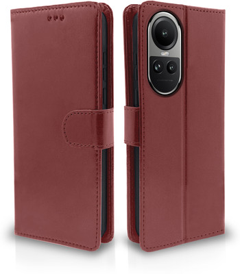 Pikkme Flip Cover for Oppo Reno 10 Pro 5G(Brown, Pack of: 1)