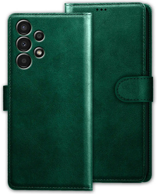 Xester Flip Cover for SAMSUNG A73 5G |Vegan PU Leather |Foldable Stand & Pocket |Magnetic Closure(Green, Dual Protection, Pack of: 1)