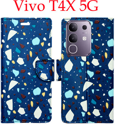Shanno Enterprises Flip Cover for Vivo T4x 5G(Blue, Pack of: 1)