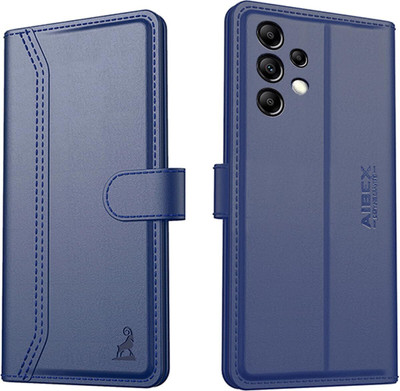 AIBEX Flip Cover for Samsung Galaxy A23 5G| Premium Leather Finish | Magnetic Closure | Kickstand Feature(Blue, Magnetic Case, Pack of: 1)