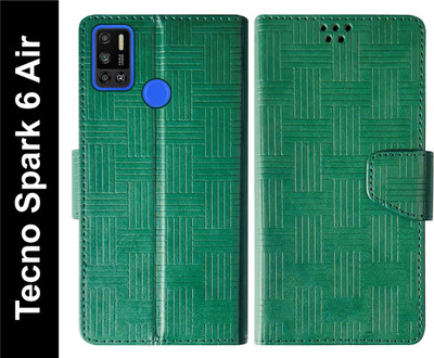 SBMS Flip Cover for Tecno Spark 6 Air(Green, Shock Proof, Pack of: 1)