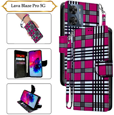 Asmart Flip Cover for Lava Blaze Pro 5G(Pink, Pack of: 1)
