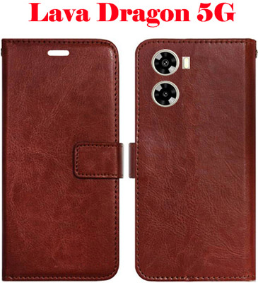 Mxkart Flip Cover for Lava Dragon 5G(Brown, Pack of: 1)