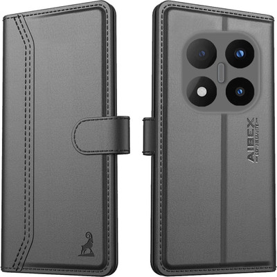AIBEX Flip Cover for Poco X7 5G / Redmi Note 14 Pro 5G|Premium Leather Finish | Magnetic Closure | Kickstand(Black, Magnetic Case, Pack of: 1)