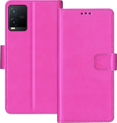 ClickAway Flip Cover for Vivo T1x 4G, Y21, Y33s, Y33T, Y21A(Pink, Dual Protection, Pack of: 1)