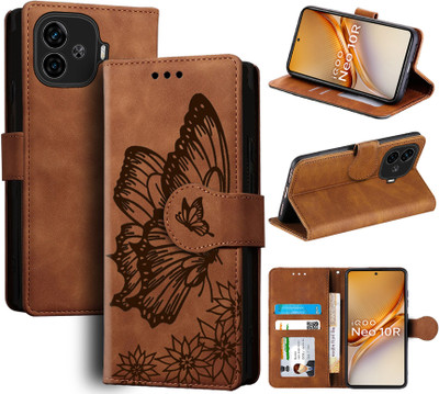 Mobishield Flip Cover for iQOO Neo 10R 5G(Brown, Camera Bump Protector, Pack of: 1)