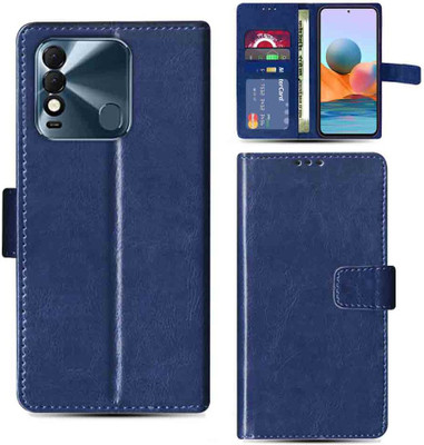 Kalua Mall Flip Cover for Tecno Spark 8T flip cover | Tecno KG6P flip cover | Blue(Blue, Magnetic Case, Pack of: 1)