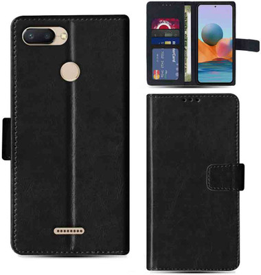 Kalua Mall Flip Cover for Redmi 6 pouch cover | Redmi M1804C3DG pouch cover | Black(Black, Magnetic Case, Pack of: 1)