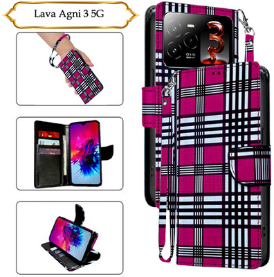 PARGO Flip Cover for Lava Agni 3 5G(Pink, Pack of: 1)