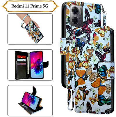 Cutemart Flip Cover for Redmi 11 Prime 5G(White, Pack of: 1)