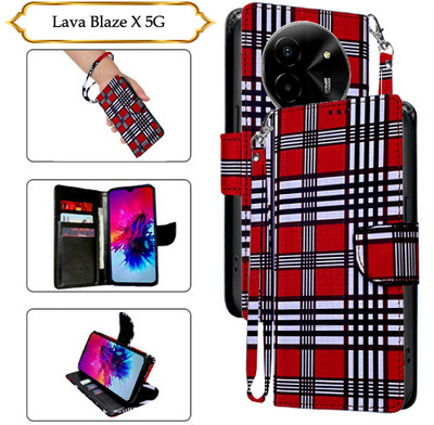 Cutemart Flip Cover for Lava Blaze X 5G(Red, Pack of: 1)