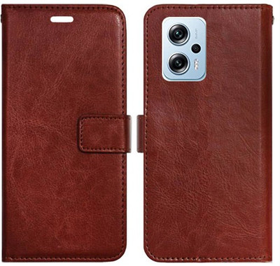 Realgo Flip Cover for Redmi K50i 5G(Brown, Pack of: 1)