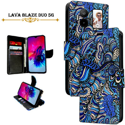 Vacko Flip Cover for Lava Blaze Duo 5G(Blue, Pack of: 1)