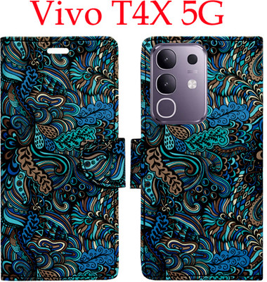 Shanno Enterprises Flip Cover for Vivo T4x 5G(Blue, Pack of: 1)