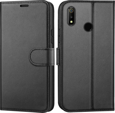 Juberous Flip Cover for Realme 3 Pro(Black, Grip Case, Pack of: 1)