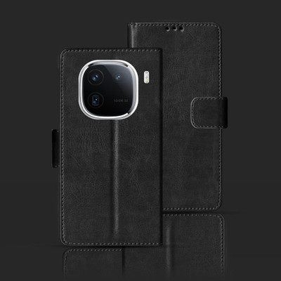 Kalua Mall Flip Cover for IQOO 12 5G(Black, Magnetic Case, Pack of: 1)