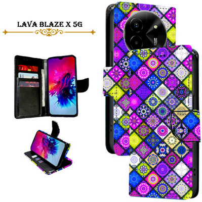 Mxkart Flip Cover for Lava Blaze X 5G(Purple, Pack of: 1)