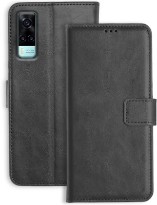 Orosky Flip Cover for Vivo Y31(Black, Dual Protection, Pack of: 1)