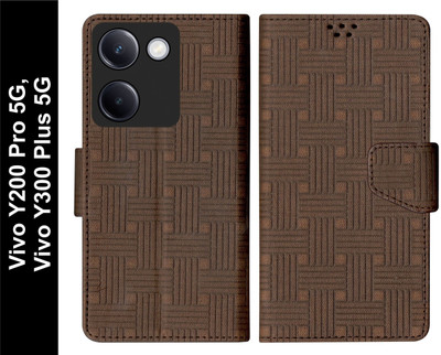 SBMS Flip Cover for Vivo Y200 Pro 5G / Vivo Y300 Plus 5G Back Cover Case with Magnatic Closure(Brown, Shock Proof, Pack of: 1)