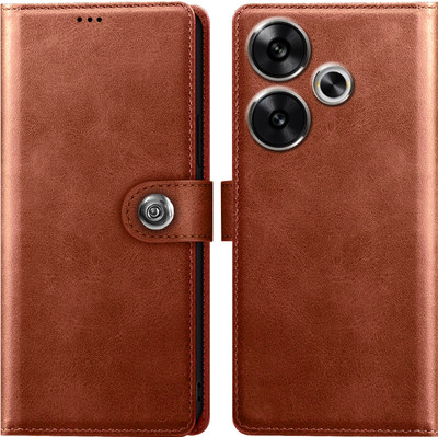 Roxel Flip Cover for Poco F6 5G(Brown, Dual Protection, Pack of: 1)