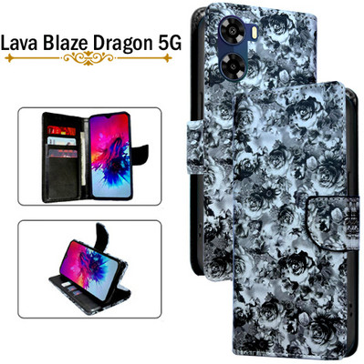Cutemart Flip Cover for Lava Blaze Dragon 5G(Black, Pack of: 1)