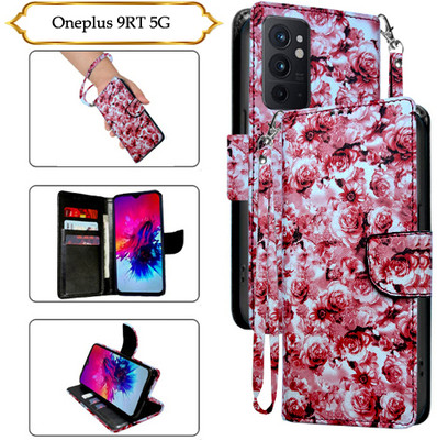 Asmart Flip Cover for Oneplus 9RT 5G(Red, Pack of: 1)