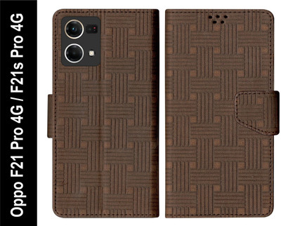 SBMS Flip Cover for Oppo F21 Pro 4G / Oppo F21s Pro 4G(Brown, Shock Proof, Pack of: 1)