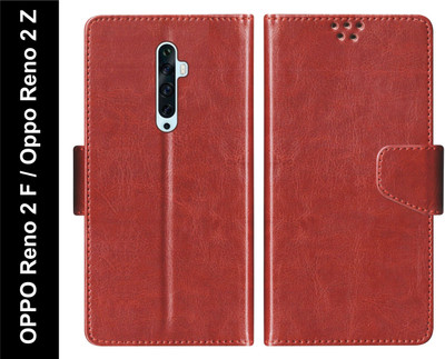 SBMS Flip Cover for Oppo Reno 2 Z / Reno2 Z / Reno2 F / Reno 2 F(Brown, Shock Proof, Pack of: 1)