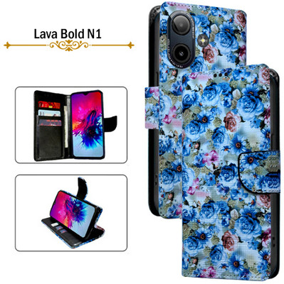 PARGO Flip Cover for Lava Bold N1(Blue, Pack of: 1)