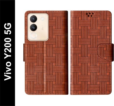SScase Flip Cover for Vivo Y200 5G(Brown, Shock Proof, Pack of: 1)