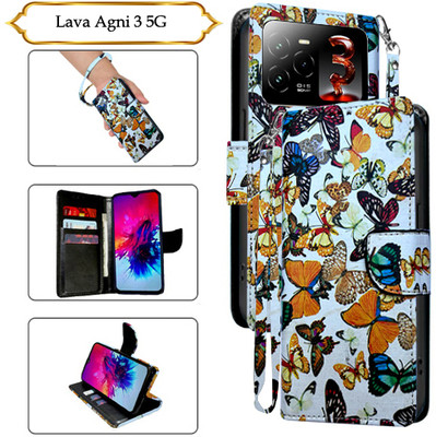 PARGO Flip Cover for Lava Agni 3 5G(White, Pack of: 1)