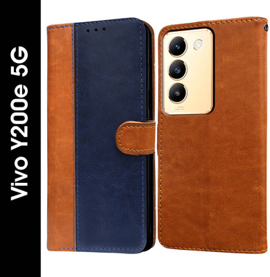 Casotec Flip Cover for Vivo Y200e 5G, Vivo T3 5G(Blue, Pack of: 1)