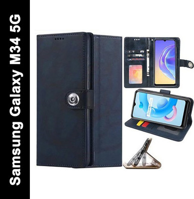 Rahishi Flip Cover for Galaxy M34 5G | Samsung Galaxy M34 5G(Blue, Dual Protection, Pack of: 1)